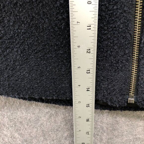 Joie Wool Blend Boucle Mini Skirt Womens XS Black Zip Front Moto Tweed - Picture 6 of 9